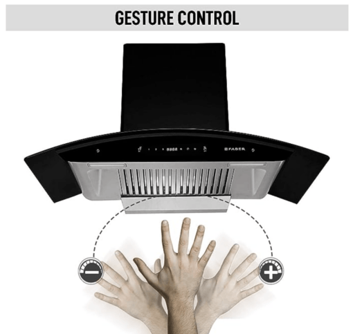 Faber 90 cm 1500 m³/hr Auto-Clean curved glass Kitchen Chimney (HOOD PRIMUS PLUS ENERGY TC SC HC BK-N 90, 2 Baffle Filters, Touch Control, Black) - Image 2